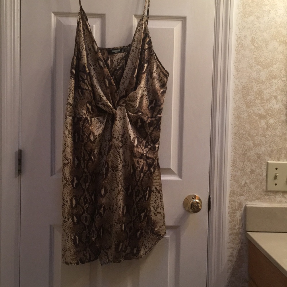 Misguided plus size Snakeskin mini dress